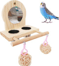 Joyeee Natural Bird Perch Stand, with Playground Ladder, Bird Water Feeder Dishes, Swing, Tray for Cockatiel Parakeet Conure Budgies Parrot Macaw Love Bird Small Birds Animal, 14.5" X 9" X 15.9" M Animals & Pet Supplies > Pet Supplies > Bird Supplies Joyeee #12  