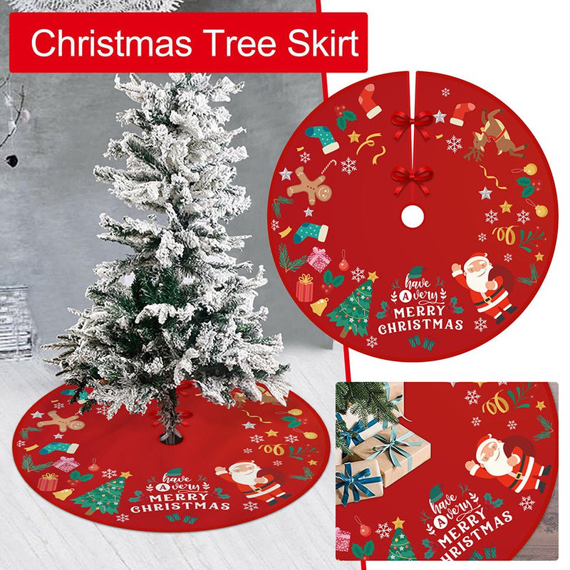 Jessboyy Christmas Tree Skirt, 35 Inch Large Christmas Tree Skirt, Red Xmas Tree Skirt Christmas Decorations, for Indoor Holiday Christmas Tree Decoration, Gift on Clearance Home & Garden > Decor > Seasonal & Holiday Decorations > Christmas Tree Skirts Jessboyy   