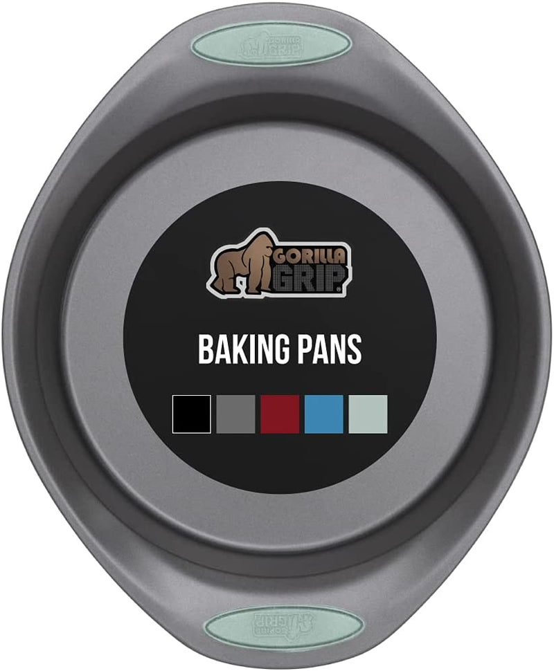 Gorilla Grip Nonstick, Heavy Duty, Carbon Steel Bakeware Sets, 4 Piece Kitchen Baking Set, Rust Resistant, Silicone Handles, 2 Large Cookie Sheets, 1 Roasting Pan and 1 Bread Loaf Pan, Turquoise Home & Garden > Kitchen & Dining > Cookware & Bakeware Hills Point Industries, LLC Mint Round Set of 1