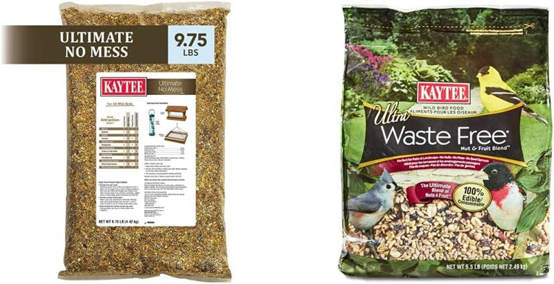 Kaytee Wild Bird Ultimate No Mess Wild Bird Food Seed for Cardinals, Finches, Chickadees, Nuthatches, Woodpeckers, Grosbeaks, Juncos and Other Colorful Songbirds, 9.75 Pound Animals & Pet Supplies > Pet Supplies > Bird Supplies > Bird Food Central Garden & Pet No Mess Food + Food Seed 5.5 Pound 