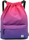 Waterproof Drawstring Bag, Gym Bag Sackpack Sports Backpack for Men Women Girls Home & Garden > Household Supplies > Storage & Organization Risefit 07-gradual Purple  