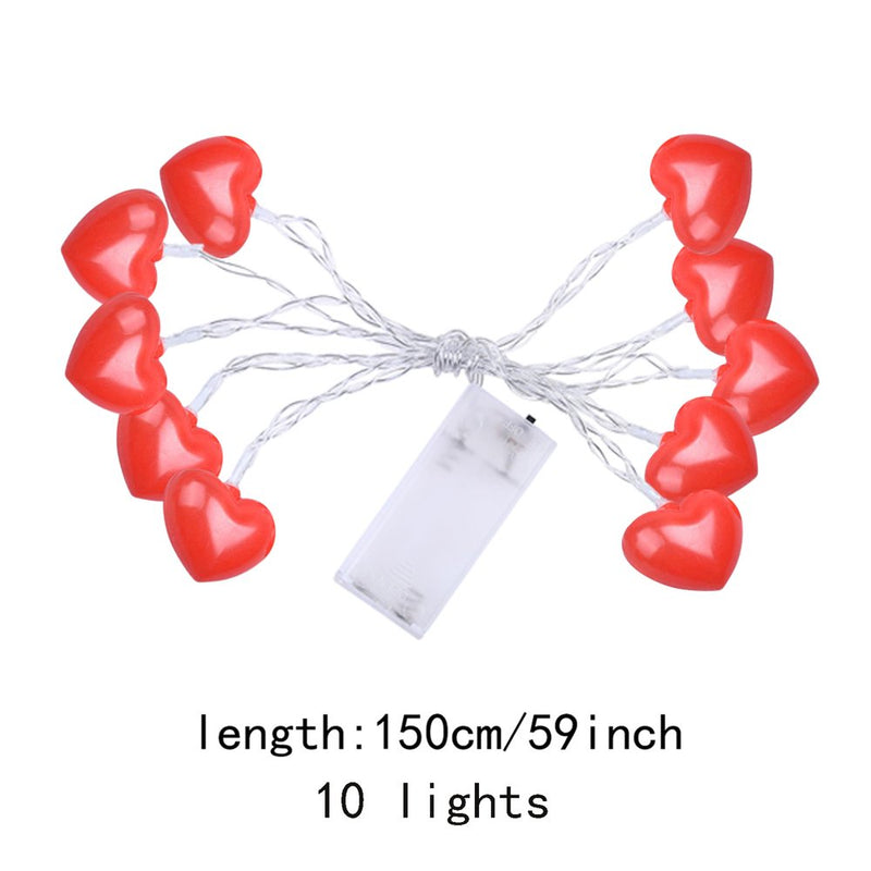 Takeoutsome Valentines Day Decorations Lights Love Theme Lights Battery Operated 1.5M Long 10 Lights for Indoor Outdoor Home Home & Garden > Decor > Seasonal & Holiday Decorations Takeoutsome   