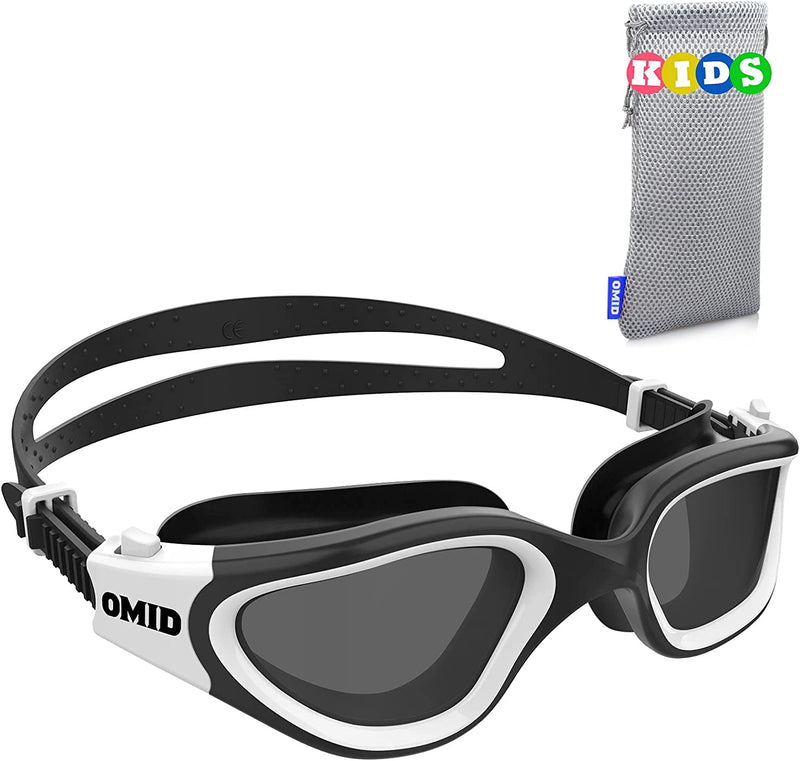 Kids Swim Goggles, OMID Comfortable Polarized Anti-Fog Swimming Goggles Age 6-14 Sporting Goods > Outdoor Recreation > Boating & Water Sports > Swimming > Swim Goggles & Masks OMID Polarized Smoke - White Frame  