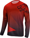 Men'S Mountain Bike Shirts Long Sleeve MTB Off-Road Motocross Jersey Quick Dry&Moisture-Wicking Sporting Goods > Outdoor Recreation > Cycling > Cycling Apparel & Accessories Wisdom Leaves Red Large 