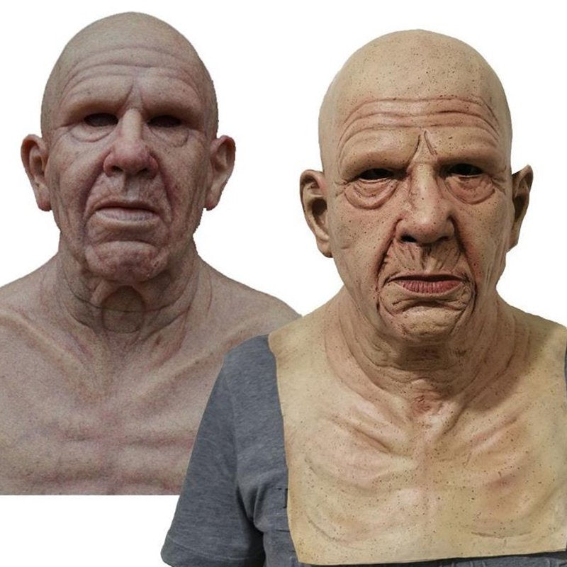 Old Man Mask Latex Halloween Cosplay Party Realistic Full Face Masks Headgear Apparel & Accessories > Costumes & Accessories > Masks Oak Leaf E  