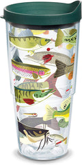 Tervis Freshwater Fish and Lures Tumbler with Wrap and Hunter Green Lid 16Oz, Clear Home & Garden > Kitchen & Dining > Tableware > Drinkware Tervis Tumbler Company Clear 24 oz 