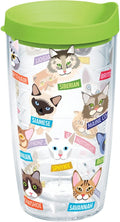 Tervis Flat Art - Cats Tumbler with Wrap and Lime Green Lid 16Oz, Clear Home & Garden > Kitchen & Dining > Tableware > Drinkware Tervis Clear 16oz 