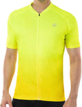 ROTTO Mens Cycling Jersey Short Sleeve Bike Shirt Gradient Color Pro Series with Zipped Rear Pocket Sporting Goods > Outdoor Recreation > Cycling > Cycling Apparel & Accessories ROTTO 09 Lime Green-yellow Large 