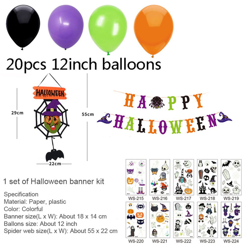 Stickers Balloons Event Home Decor Halloween Banner Kit Party Supplies Hanging Arts & Entertainment > Party & Celebration > Party Supplies RVXlRDN   