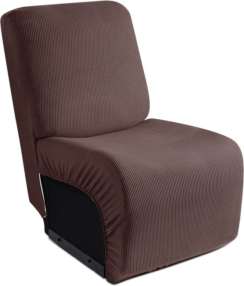 Recliner Loveseat Cover with Middle Console Sofa Slipcover, Stretch Reclining Sofa Covers for 2 Seat Reclining Couch, Jacquard Pattern Soft Loveseat Slipcover Furniture Protector, Black Home & Garden > Decor > Chair & Sofa Cushions TAOCOCO Chocolate 1 Seat 