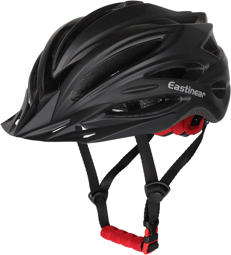 EASTINEAR Bike Helmets for Men and Women, Adults Bicycle Helmets with Detachable Visor, Helmet with Rechargeable Rear Light for Cycling Sporting Goods > Outdoor Recreation > Cycling > Cycling Apparel & Accessories > Bicycle Helmets EASTINEAR Black  