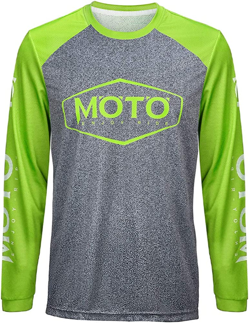 Men'S Mountain Bike Shirts Long Sleeve MTB Off-Road Motocross Jersey Quick Dry&Moisture-Wicking Sporting Goods > Outdoor Recreation > Cycling > Cycling Apparel & Accessories Wisdom Leaves Yellow-grey X-Large 