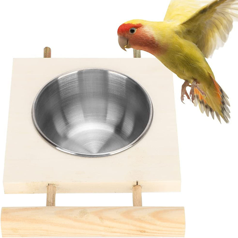 Ruiqas Parrot Feeding Bowl Stainless Steel Pet Food Water Feeder Cage Accessory with Stand Watering Supplies for Birds (Single Bowl ) Animals & Pet Supplies > Pet Supplies > Bird Supplies > Bird Cage Accessories > Bird Cage Food & Water Dishes Ruiqas   