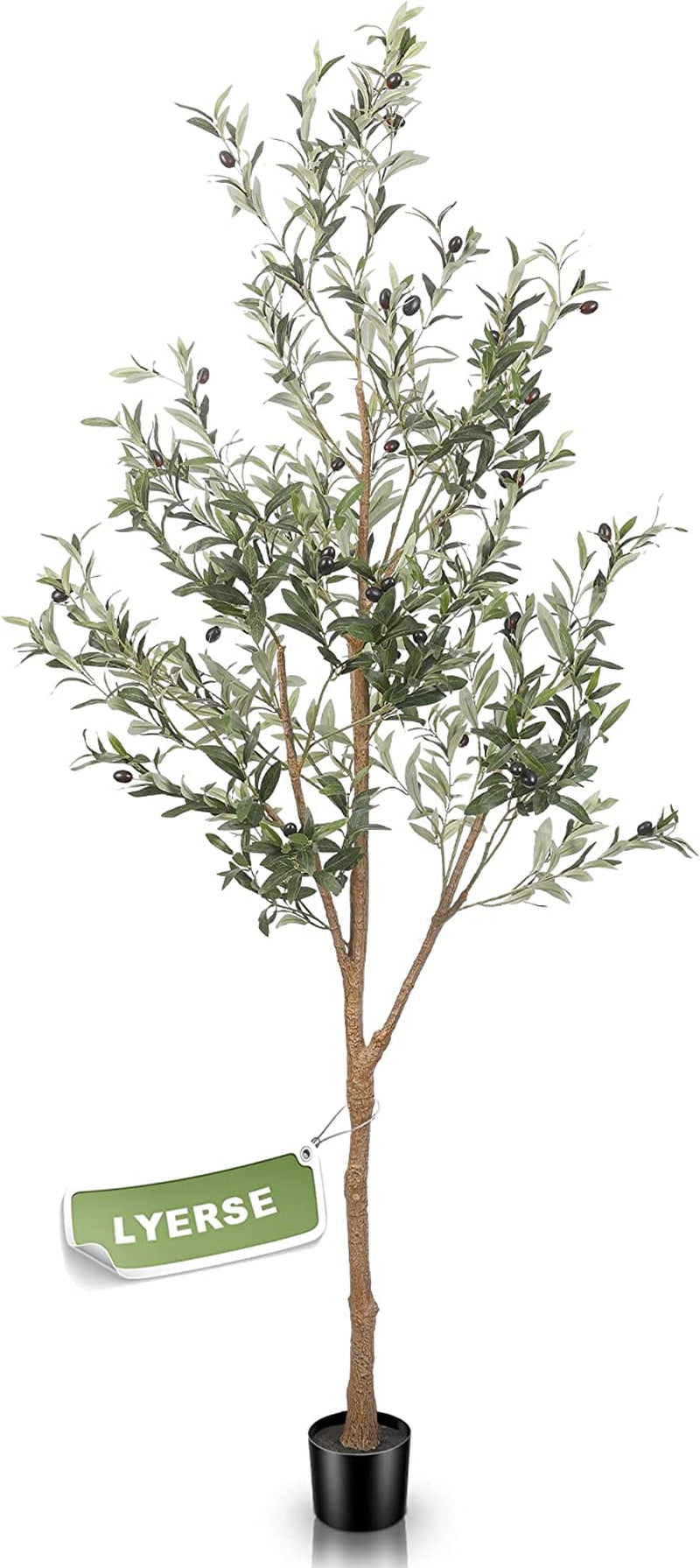 LYERSE Artificial Olive Tree, Tall 8 Feet Fake Potted Olive Silk Tree with Planter, Large Faux House Plants Decoration for Home Office Decor  LYERSE 6Ft  