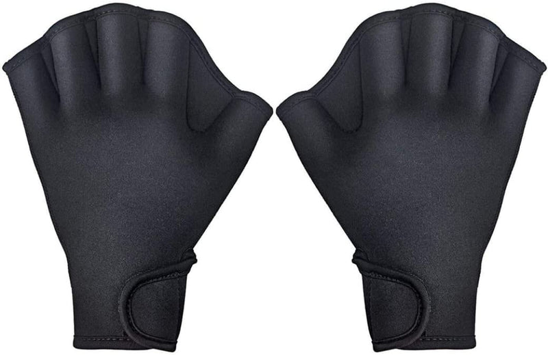 Aquatic Gloves Swimming Training Webbed Swim Gloves for Men Women Adult Children Aquatic Fitness Water Resistance Training Black S. Sporting Goods > Outdoor Recreation > Boating & Water Sports > Swimming > Swim Gloves Beito Black2  