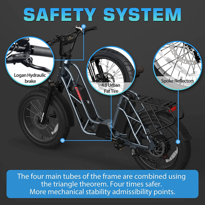 Fucare Electric Bike, Gemini/Gemini X Electric Bike for Adults,750W 48V 20.8Ah Dual Battery,31Mph Max Speed,70-80 Miles,5.3" Waterproof Display,20''×4.0'',Shimano 7 Speed,All Terrain Electric Bike Sporting Goods > Outdoor Recreation > Cycling > Bicycles Fucare   