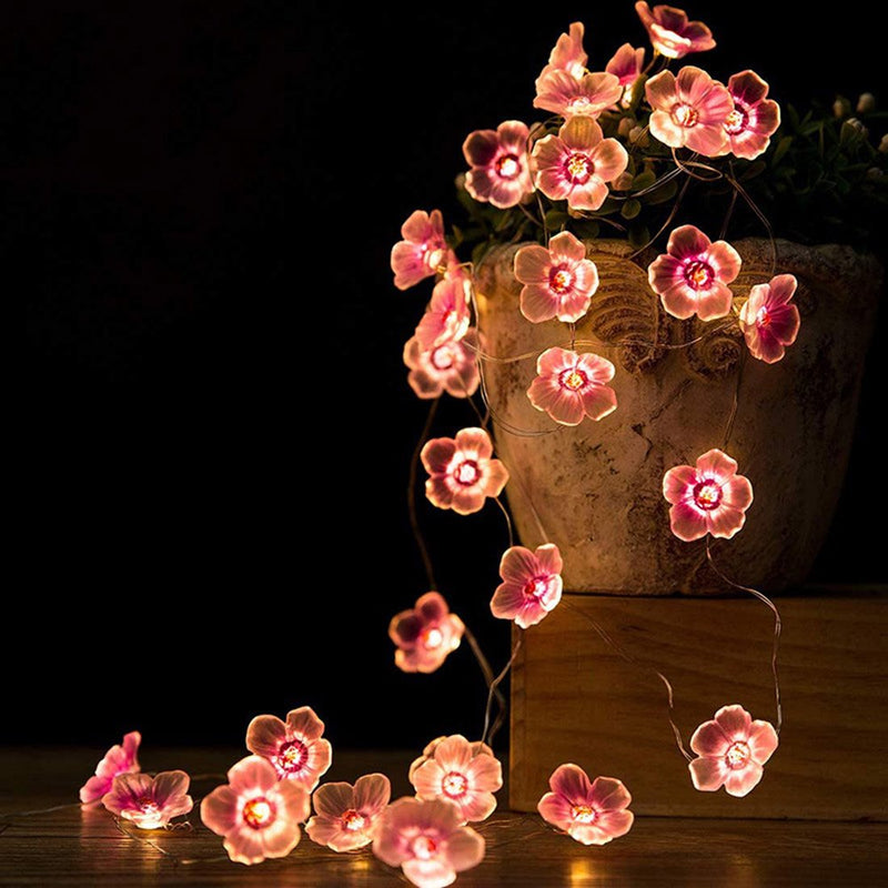 Flower String Lights Decorative Lights for Girls Bedroom Indoor Outdoor Wedding and Valentines Day Home & Garden > Decor > Seasonal & Holiday Decorations Nuolin   