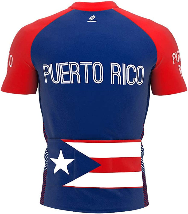 Puerto Rico Bike Short Sleeve Cycling Jersey for Men Sporting Goods > Outdoor Recreation > Cycling > Cycling Apparel & Accessories ScudoPro   