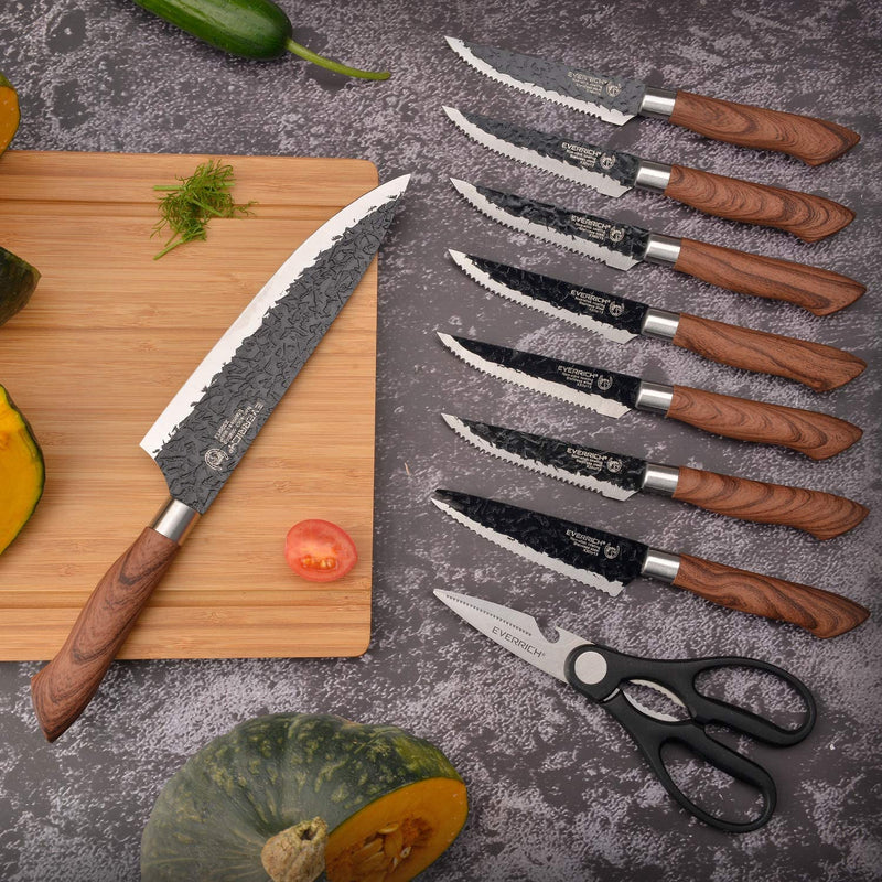 Knife Set, 20Pcs Kitchen Knives Set with Sheaths, Non-Stick Stainless Steel Chef Knife Set