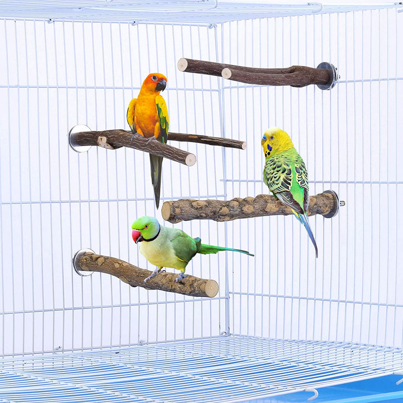 Mogoko 4 Pcs Bird Perches Parrot Stand Natural Wood Perch Parakeet Toys Bird Cage Accessories for Conure Supplies Budgie Platform Animals & Pet Supplies > Pet Supplies > Bird Supplies > Bird Cages & Stands Mogoko   