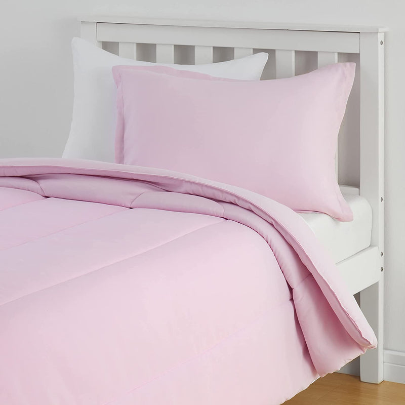 Kid'S Comforter Set - Soft, Easy-Wash Microfiber - Twin, White Anchors Home & Garden > Linens & Bedding > Bedding > Quilts & Comforters KOL DEALS Light Pink Twin 