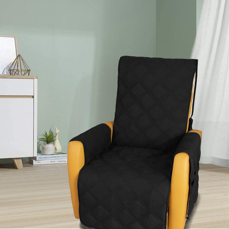Recliner Chair Covers Waterproof with Anti-Skip Furniture Protector Sofa Slipcover for Children, Sofa Covers for Dogs (Black, 23'') Home & Garden > Decor > Chair & Sofa Cushions CHHKON   