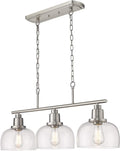 EAPUDUN Modern Farmhouse Pendant Light, 1-Light Industrial Hanging Light Fixture 9.3-Inch, Brushed Nickel Finish with Clear Glass Shade, PDA1127-BNK Home & Garden > Lighting > Lighting Fixtures EAPUDUN Brushed Nickel 3 Light 