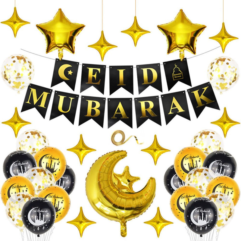Eid Mubarak Balloons Ramadan Festival Decoration Dinner Party Decoration Event & Party Supplies Party Balloons for Home F Arts & Entertainment > Party & Celebration > Party Supplies Fly Sunton C  