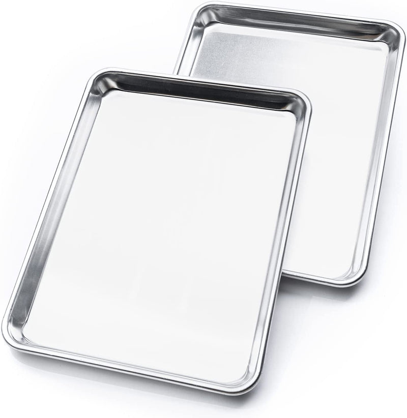 Half Baking Sheet & Cooling Rack - 1/2 Aluminum Baking Pan with Stainless Steel Wire Rack Set - Large Cookie Sheets for Baking - Baking Sheets for Oven Sheet Pan Tray & Rack - 13.1" X 17.9" Home & Garden > Kitchen & Dining > Cookware & Bakeware KITCHENATICS Jelly Roll Baking Pans  