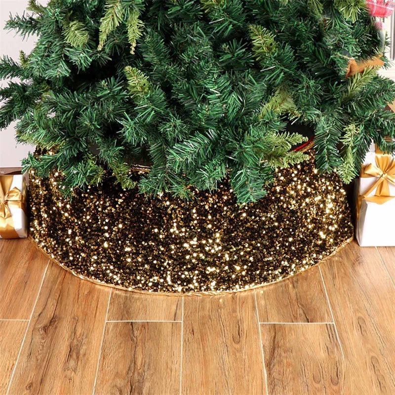 Sequins Glitter Christmas Tree Base Collar around Decorative Skirt Xmas Decor Home & Garden > Decor > Seasonal & Holiday Decorations > Christmas Tree Skirts ExtremeWin   