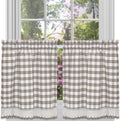 Goodgram Buffalo Check Plaid Gingham Custom Fit Farmhouse Café Styled Window Tier Curtain Treatments - Assorted Colors & Sizes (Yellow, 36 In. Length) Home & Garden > Decor > Window Treatments > Curtains & Drapes GoodGram Taupe 36 in. Length 
