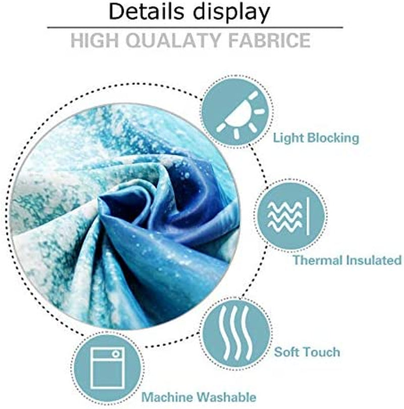 Misscc Room Darkening Blackout Curtains for Bedroom Living Room Kitchen Cafe, Landscape with Shells on Tropical Beach and Splashing Waves, 42 X 63 Inch Light Blocking Print Window Curtains (2 Panels) Home & Garden > Decor > Window Treatments > Curtains & Drapes Miblor   