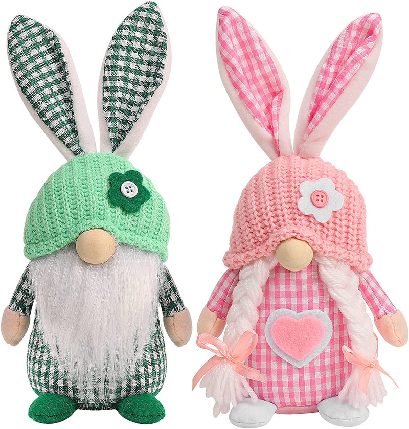 Easter Gnomes Decorations, 2 Pcs Plush Easter Bunny Handmade Swedish Tomte Elf Stuffed Doll Rabbit Gifts Cute Easter Faceless Dwarf Bunny Household Ornaments, Home Decor Home & Garden > Decor > Seasonal & Holiday Decorations CRCZK   