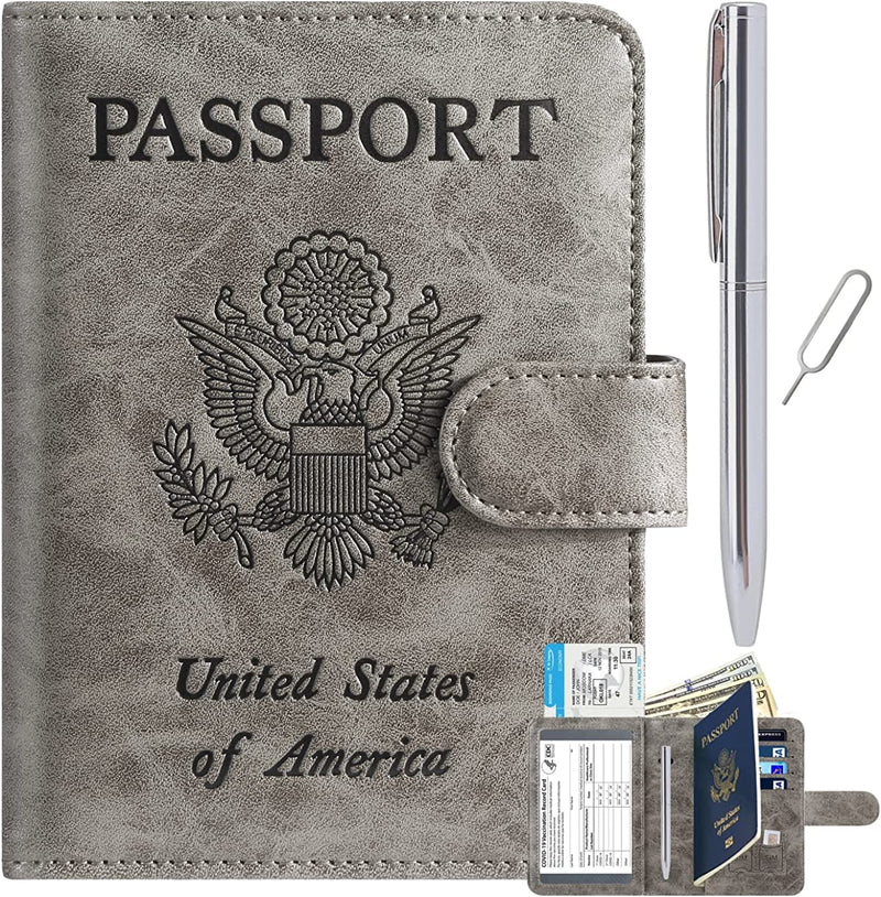Passport Holder Cover Wallet RFID Blocking Leather Card Case Travel Accessories for Women Men Sporting Goods > Outdoor Recreation > Winter Sports & Activities PASCACOO 111