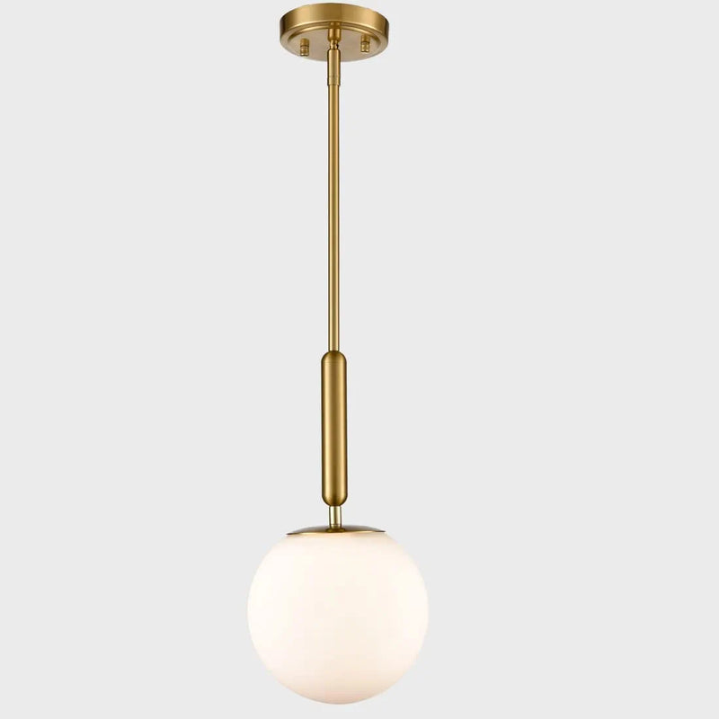 DIRYZON EUL Mid Century Modern Globe Pendant Light Opal Glass Hanging Light Fixture Gold Finish Home & Garden > Lighting > Lighting Fixtures DIRYZON Gold-8 Inch Hardwired-Rod 