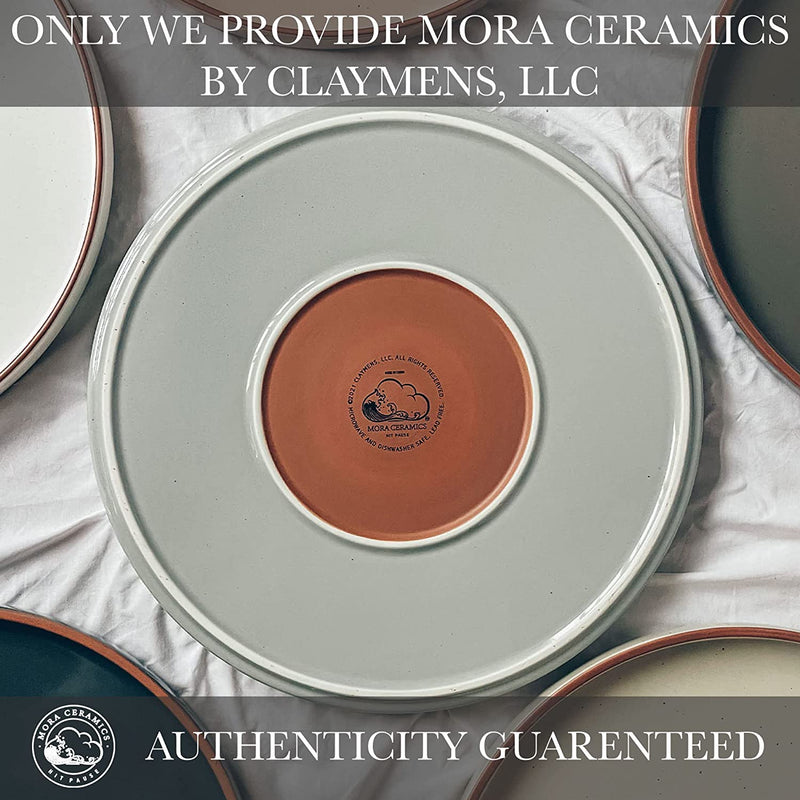 Mora Ceramic Flat Dinner Plates Set of 6, 10.5 in High Edge Dish Set - Microwave, Oven, and Dishwasher Safe, Scratch Resistant, Modern Dinnerware- Kitchen Porcelain Serving Dishes - Assorted Neutrals Home & Garden > Kitchen & Dining > Tableware > Dinnerware Mora Ceramics   
