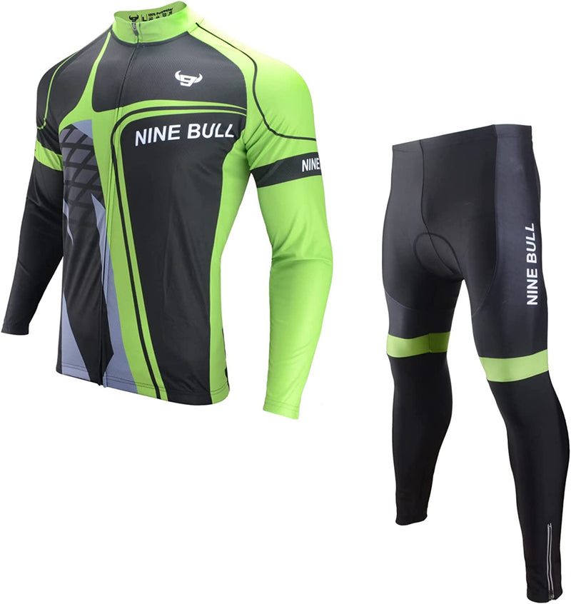 Men'S Cycling Jersey Set - Reflective Quick-Dry Biking Shirt and 3D Padded Cycling Bike Shorts Sporting Goods > Outdoor Recreation > Cycling > Cycling Apparel & Accessories nine bull Yellow-black X-Large 