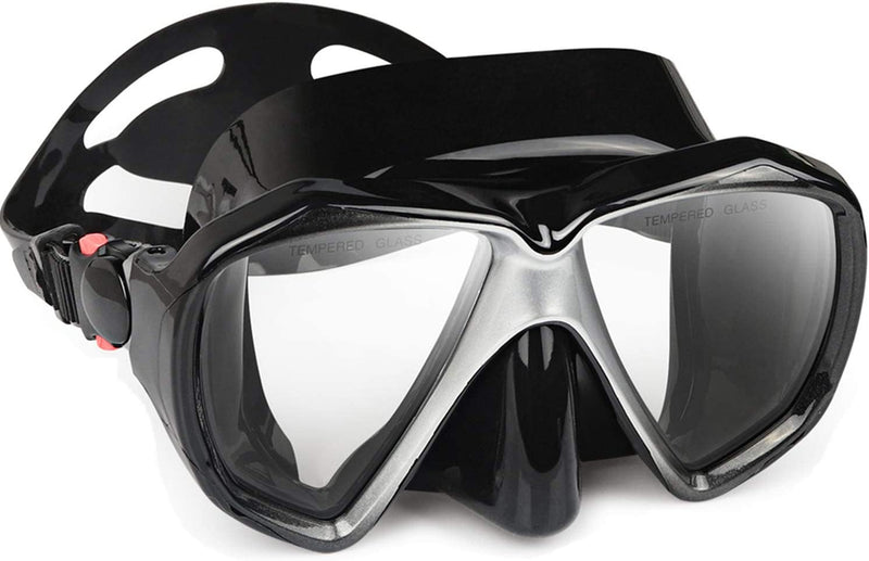 Snorkel Diving Mask Panoramic HD Swim Mask, Anti-Fog Scuba Diving Goggles,Tempered Glass Dive Mask Adult Youth Swim Goggles with Nose Cover for Diving, Snorkeling, Swimming Sporting Goods > Outdoor Recreation > Boating & Water Sports > Swimming > Swim Goggles & Masks EXP VISION   