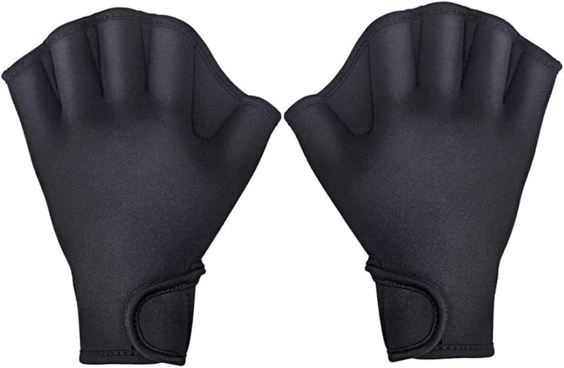 Eaarliyam Aquatic Gloves, Swimming Training Webbed Swim Gloves for Adult Children Aquatic Fitness Water Resistance Training Black M Sporting Goods > Outdoor Recreation > Boating & Water Sports > Swimming > Swim Gloves Eaarliyam Large  