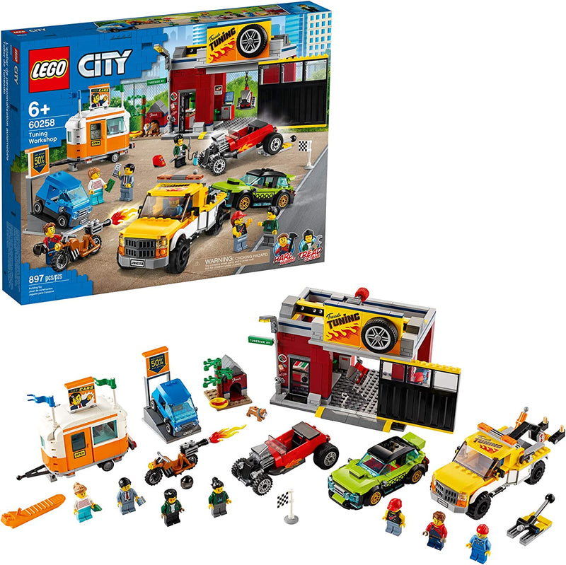 LEGO City Tuning Workshop Toy Car Garage 60258, Cool Building Set for Kids, New 2020 (897 Pieces) Sporting Goods > Outdoor Recreation > Fishing > Fishing Rods LEGO Frustration-Free Packaging  