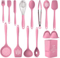 Kitchen Utensils Set,Silicone Cooking Utensils Set 15Pcs,Non-Stick Silicone Kitchen Utensils Set,Heat Resistant 446°F Cooking Spoons,Kitchen Tool Set,Kitchen Essentials for New Home (Non Toxic) Home & Garden > Kitchen & Dining > Kitchen Tools & Utensils XIQWA Pink  
