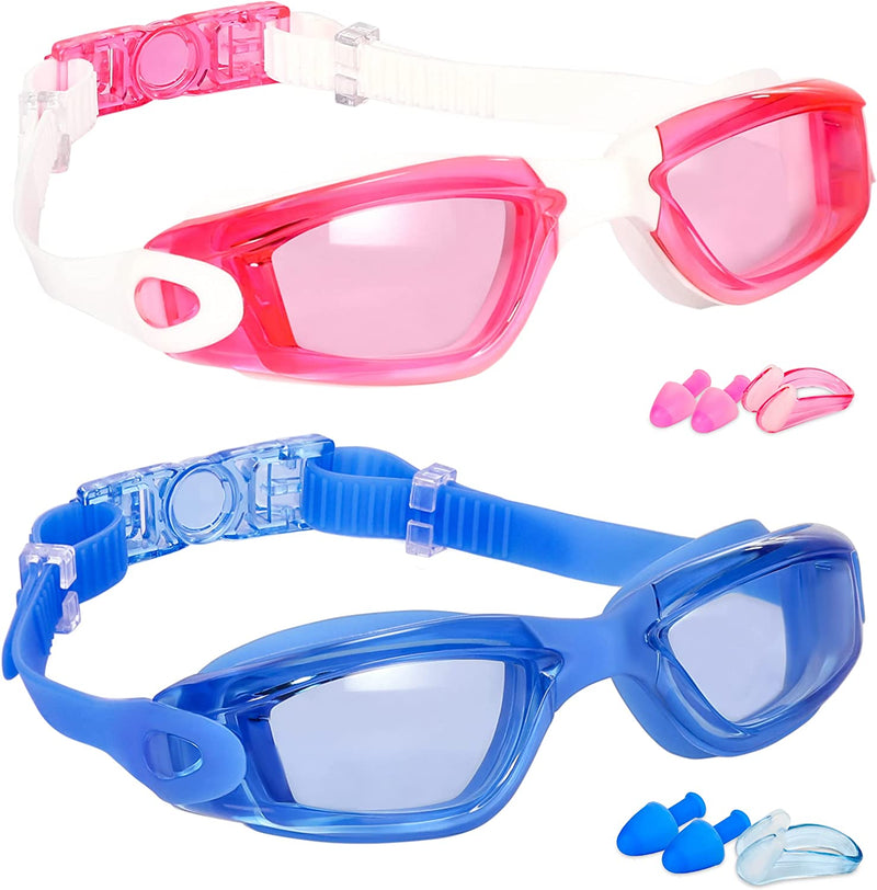 EWPJDK Swim Goggles - 2 Pack Swimming Goggles anti Fog No Leaking for Adult Women Men Sporting Goods > Outdoor Recreation > Boating & Water Sports > Swimming > Swim Goggles & Masks EWPJDK Blue & Pink  