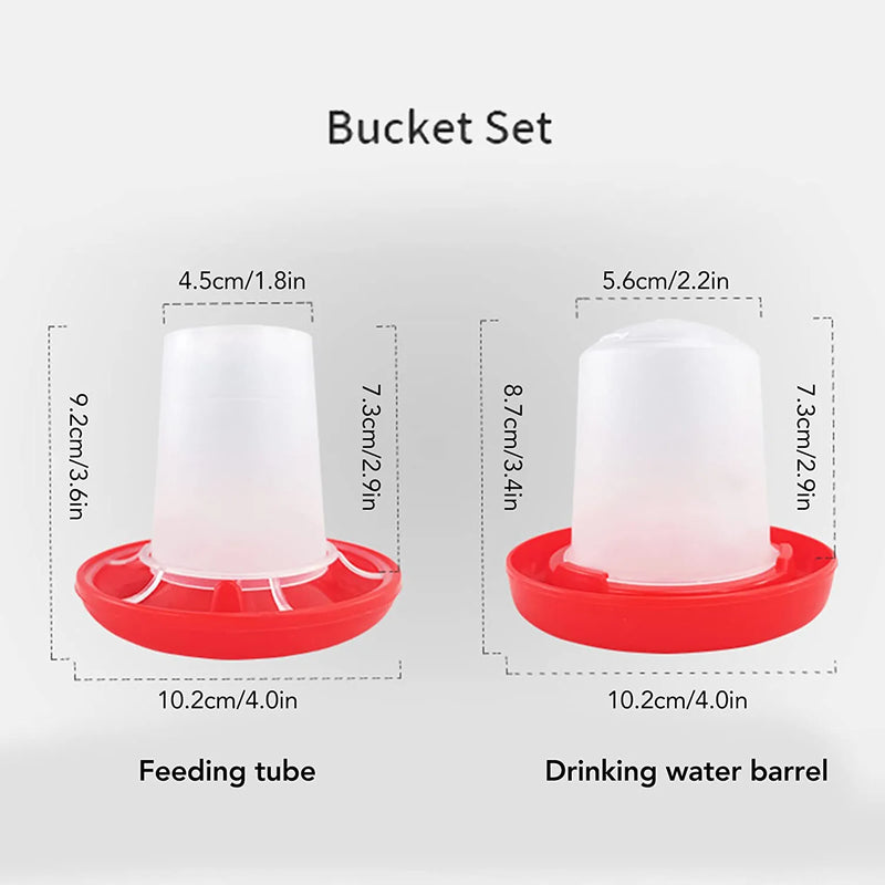 Feeding and Watering Kit for Chickens, Automatic Plastic Feeder and Bird Drinker Animals & Pet Supplies > Pet Supplies > Bird Supplies > Bird Cage Accessories > Bird Cage Food & Water Dishes Sazao   
