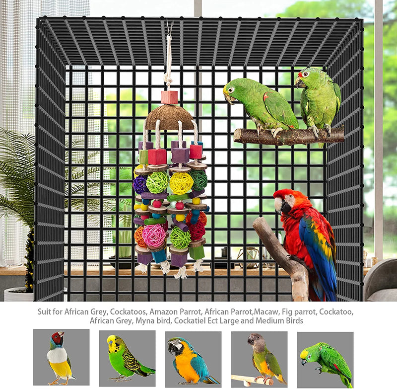 Ebaokuup Large Bird Parrot Toys, Multicolored Wooden Blocks Bird Chewing Toy Parrot Cage Bite Toy for Macaws Cokatoos African Grey and Large Medium Parrot Birds Animals & Pet Supplies > Pet Supplies > Bird Supplies > Bird Toys EBaokuup   