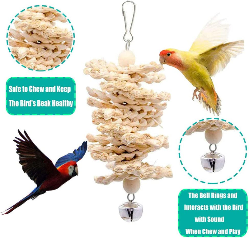 Volksrose 8 PCS Bird Parrot Swing Toys, Chewing Hanging Bells Pet Birds Cage Hammock Swing Stand Toys, Suitable for Small Parakeets, Cockatiels, Parrots, Conures, Budgie, Macaws, Parrots, Love Birds  VolksRose   