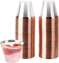 Plasticpro 9 Oz Disposable Plastic Party Cups,Old Fashioned Designed Tumblers, Crystal Clear (Clear with Rose Gold Rim, 100) Home & Garden > Kitchen & Dining > Tableware > Drinkware PLASTICPRO Clear With Rose Gold Rim 200 