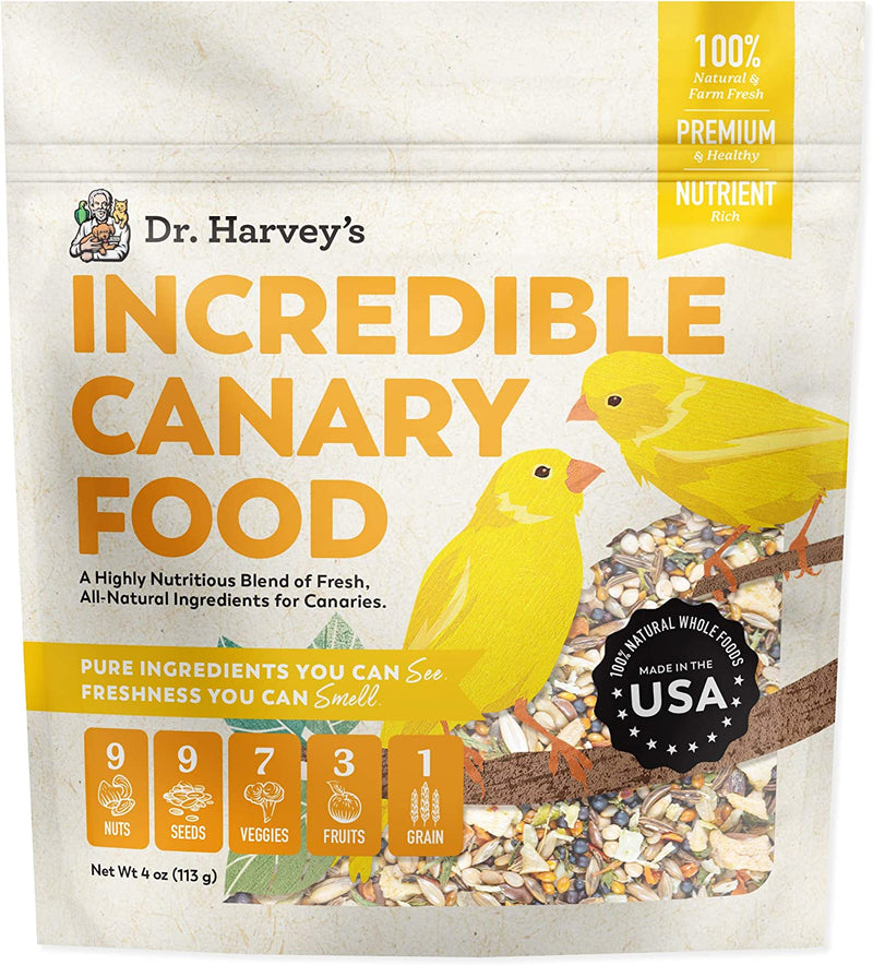 Dr. Harvey'S Incredible Canary Blend, Natural Food for Canaries (4 Pounds) Animals & Pet Supplies > Pet Supplies > Bird Supplies > Bird Food Healthy Formulations Inc Trial Size (4 Oz)  