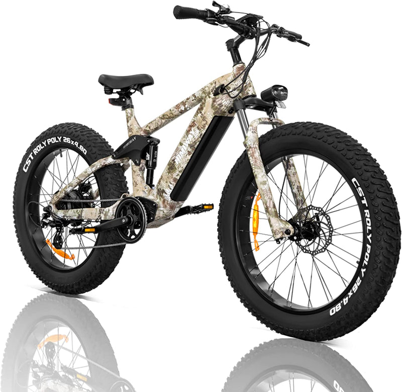 Himiway Cobra Adult Electric Bicycles, 80MI Long Range 750W Mountain Ebike 400Lb Payload with Four-Bar Linkage Suspension, 26"X4.8" Fat Tire Electric Bike, 25MPH, Shimano 7 Speed System