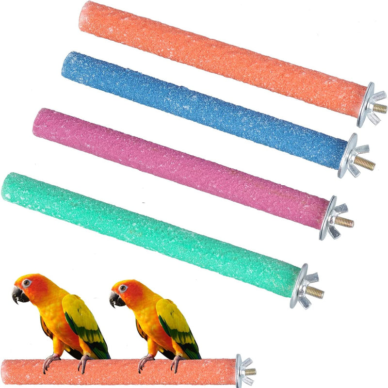 4Pcs Wood Bird Perch, Bird Stand Toys for Parakeets, Colorful Platform Paw Grinding Stick, Parrot Cage Accessories for Budgies Parakeet Cockatiel Conure(7.9"*0.8") Animals & Pet Supplies > Pet Supplies > Bird Supplies LIJIAN'S SHOP   