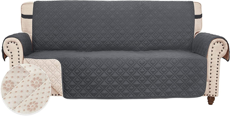 ROSE HOME FASHION Anti-Slip Sofa Cover for Leather Sofa, Couch Covers for 3 Cushion Couch, Slip-Resistant Couch Cover for Leather Sofa, Sofa Covers for Living Room, Couch Covers(Sofa:Darkgrey)